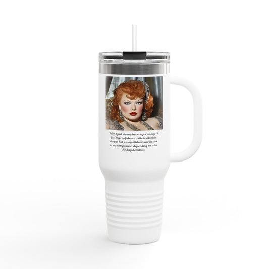 FAT GIRL™ Luxe Travel Mug – 40oz “Confidence Served Hot or Cold” Edition