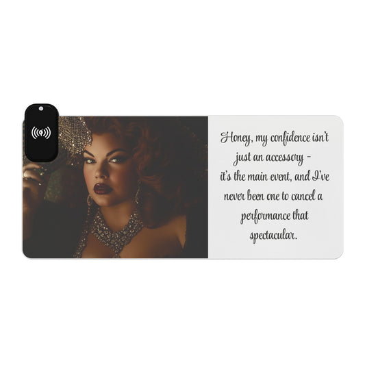 FAT GIRL™ Spectacular Desk Pad – LED Wireless Charging Edition