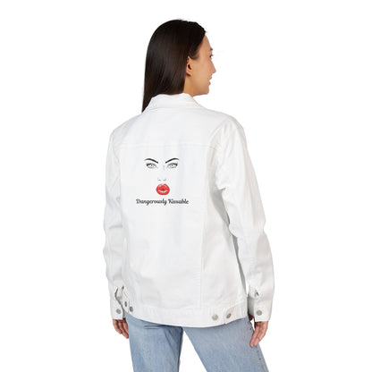 Dangerously Kissable – White Denim Jacket (Holiday Special Run)