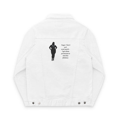 FAT-GIRL “Pearls of Power” Embroidered Denim Jacket
