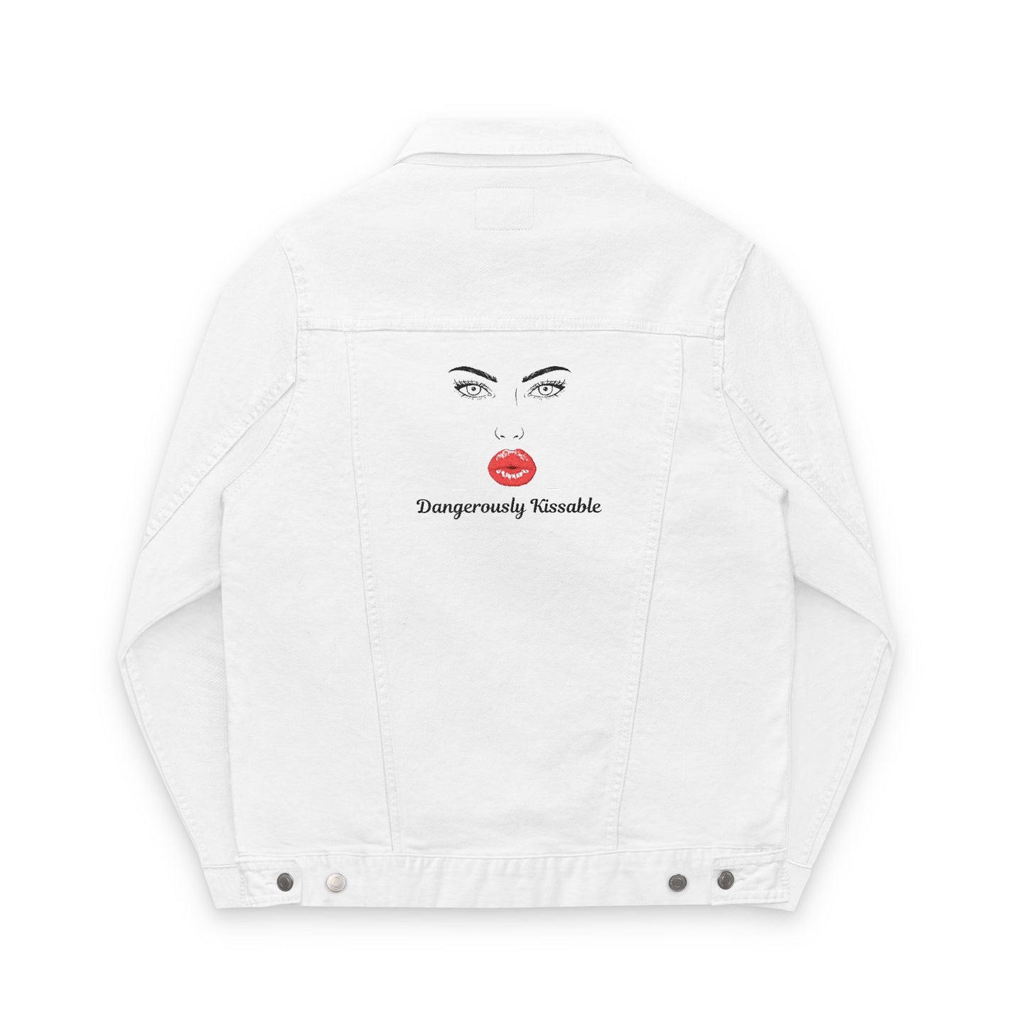 Dangerously Kissable – White Denim Jacket (Holiday Special Run)