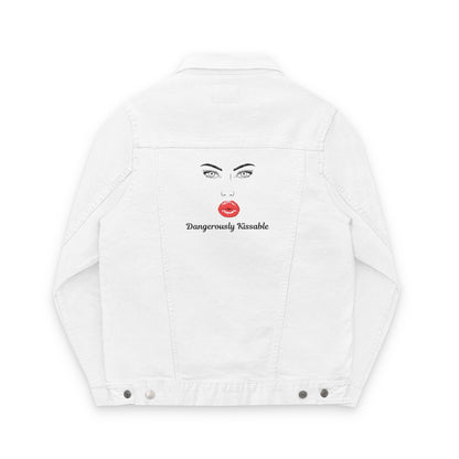 Dangerously Kissable – White Denim Jacket (Holiday Special Run)