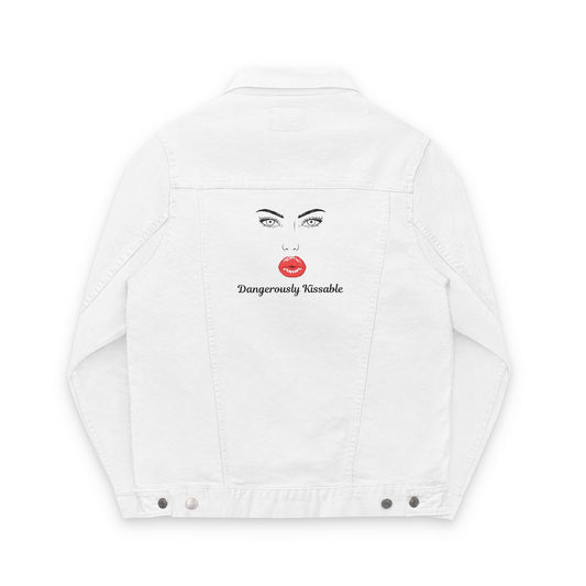 Dangerously Kissable – White Denim Jacket (Holiday Special Run)