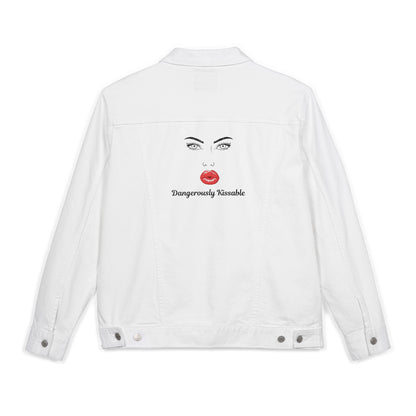 Dangerously Kissable – White Denim Jacket (Holiday Special Run)