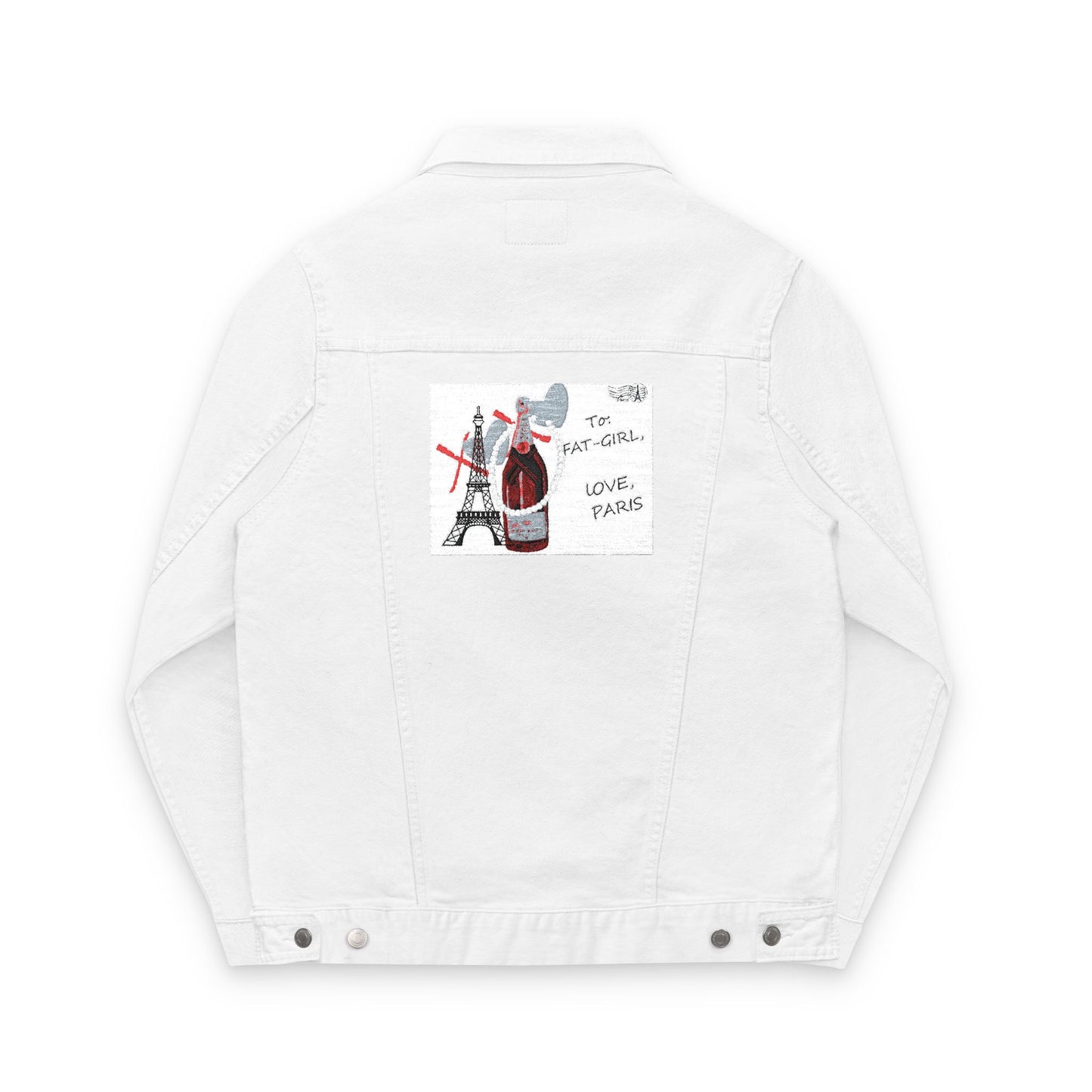 FAT-GIRL “Love, Paris” Embroidered Denim Jacket