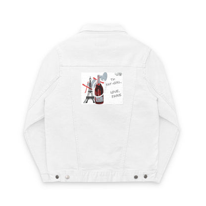 FAT-GIRL “Love, Paris” Embroidered Denim Jacket