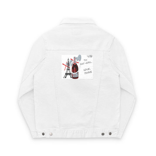 FAT-GIRL “Love, Paris” Embroidered Denim Jacket
