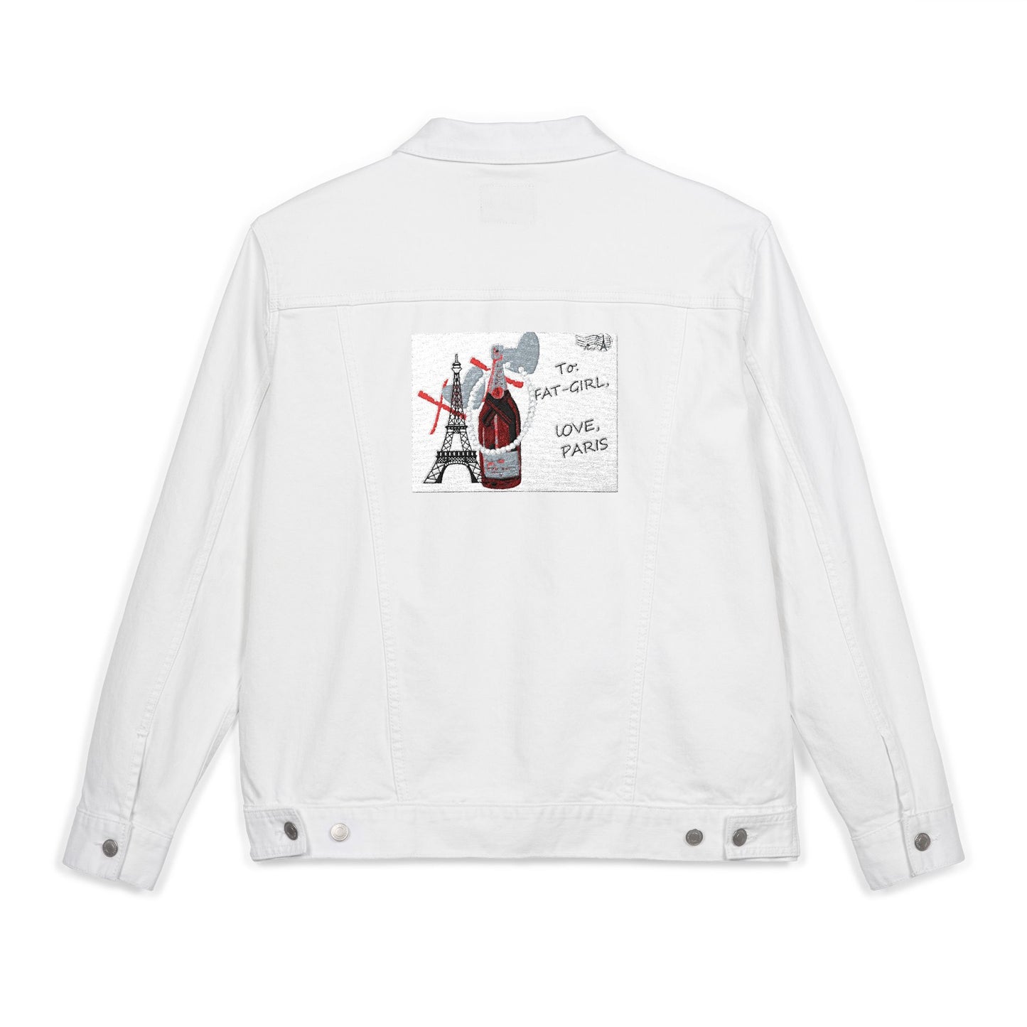 FAT-GIRL “Love, Paris” Embroidered Denim Jacket