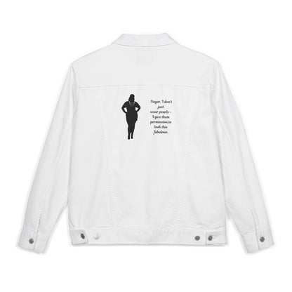FAT-GIRL “Pearls of Power” Embroidered Denim Jacket